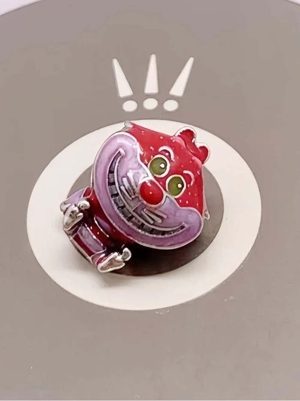 Pandora Red and Purple Cheshire Cat Enamel Charm
